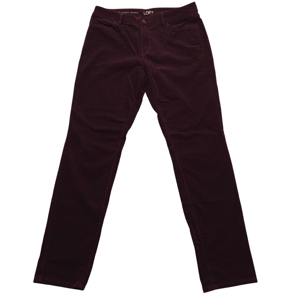 Ann Taylor LOFT Curvy Skinny Corduroy Pants Purple Plum‎ Womens Size 30/10 32x30
